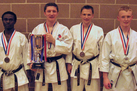 Tim Griffiths with the other finalists from the Senior Male Kata category