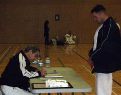 Club member, Gareth Davies, with Sensei Kanazawa