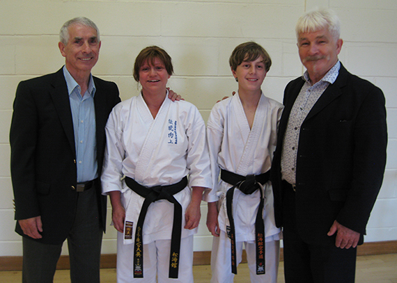 Left to right: Sensei Sherry, Annette Connell, Fergus Puddy, Sensei Rhodes