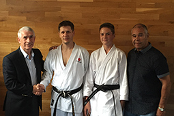 Dan and Sam with Sensei Sherry and Sensei Higgins