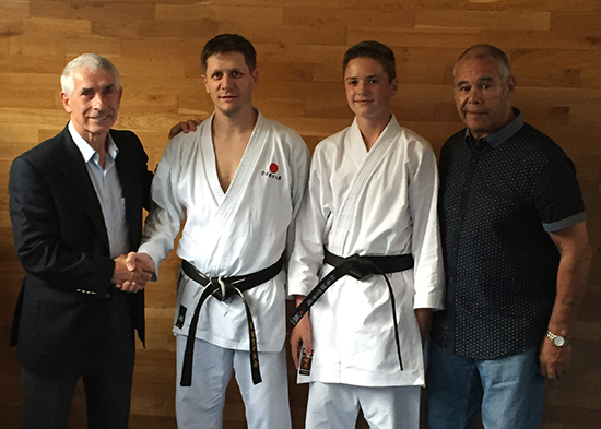 From left: Sensei Andy Sherry, Dan Salter, Sam Henley, Sensei Billy Higgins