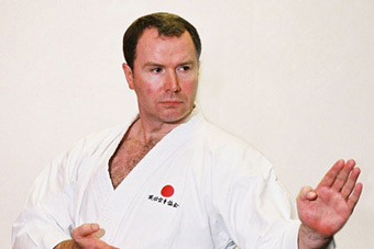 Karateka with Sensei Sherry