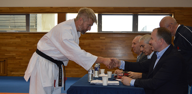 Sensei Devon after passing 3rd dan. Photo courtesy of the Karate Union of Great Britain