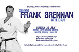 Sensei Brennan visits this month